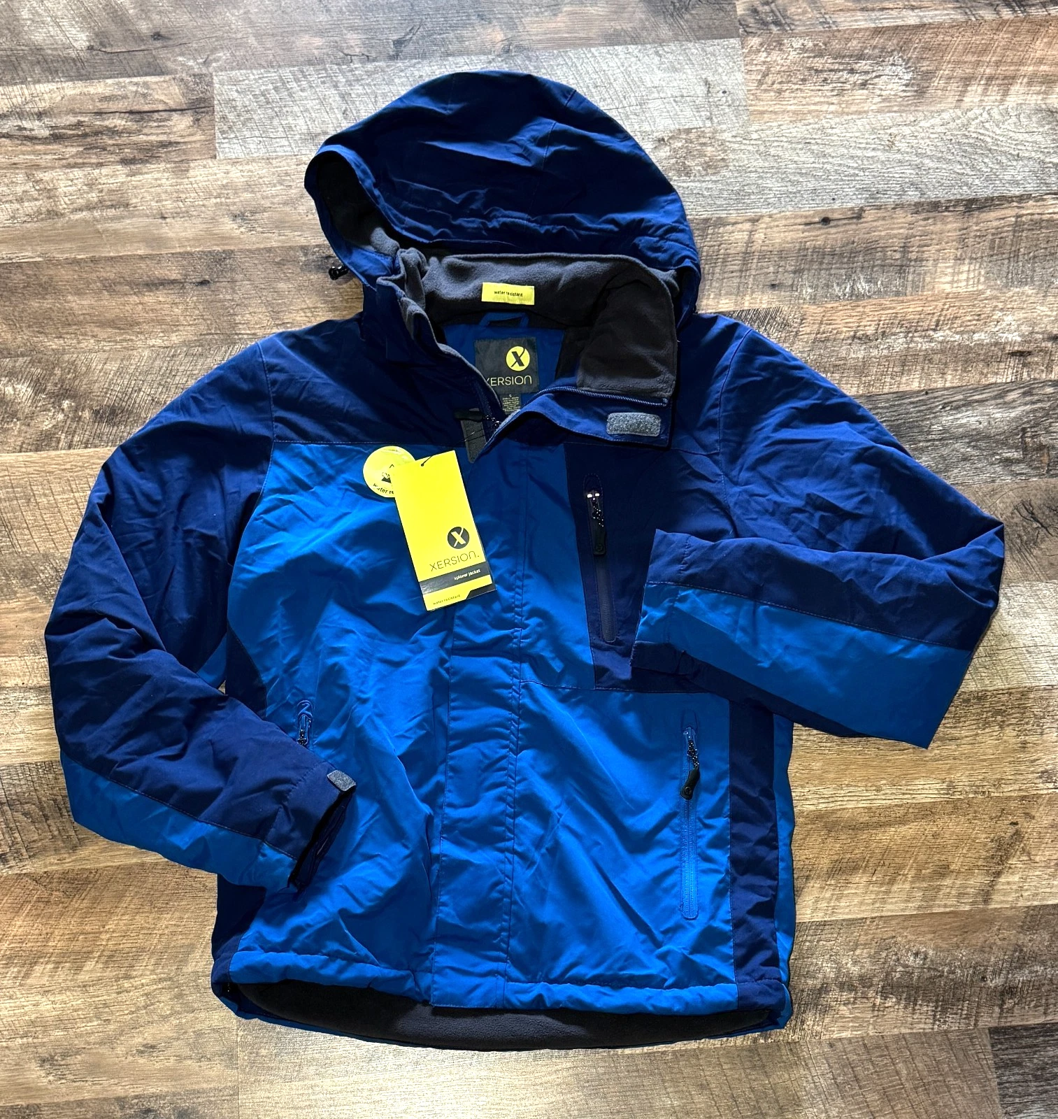 Xersion Water Wind Resistant Detachable Hood Xplorer Fleece Lined Jacket NWT