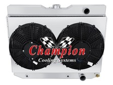 Wr Champion 3 Row Radiator Shroud 2 13 Fans For 1959 - 1963 Chevrolet Impala