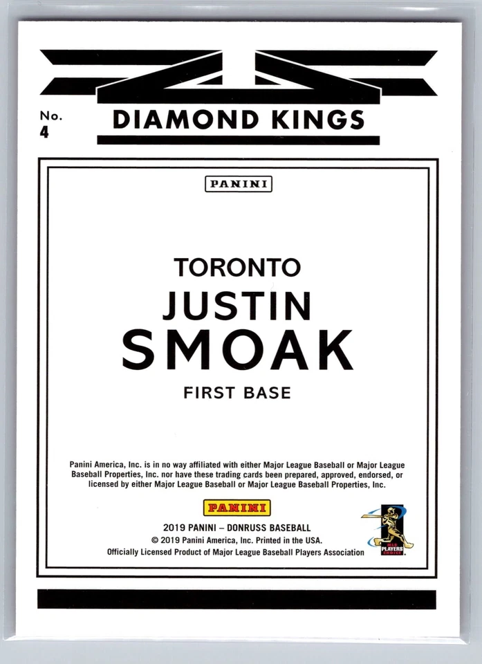 2019 Donruss #4 Justin Smoak Mother's Day Ribbon #/25 - Image 2 of 2