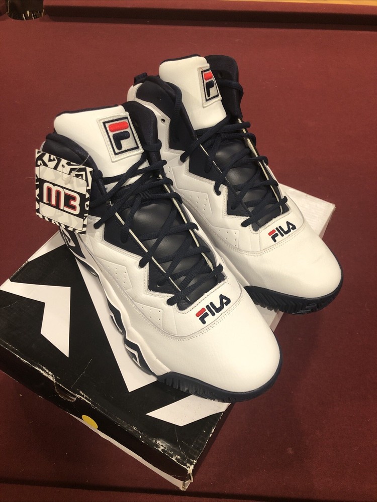 Fila MB Jamal Mashburn Basketball Shoes White Blue Size 13M