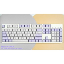 Keycaps Set Purple White Doubleshot Shine Through OEM for Mechancial Keyboards