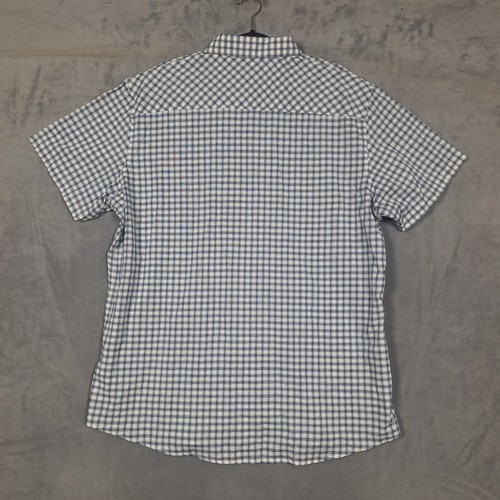 Camisa Travis Mathew Para Hombre 2XL Gris Azul A Cuadros Abotonada Manga Corta Elástica - Imagen 3 de 8