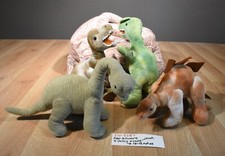 FAO Schwarz 4 Dinosaurs and Cave Carrier Plush 310-3287 