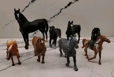 Mixed Lot Of 8 Vintage Horse Figures Safari, Funrise, Breyer, Popak