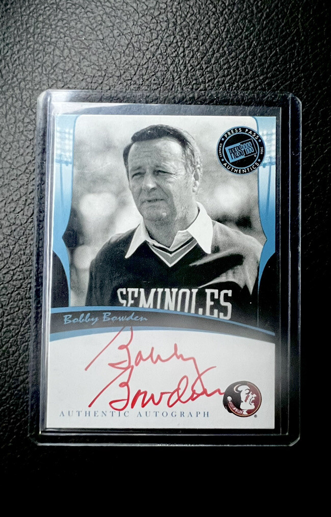 Bobby Bowden Autographed Signed 2006 Press Pass Autograph AUTO ON CARD Pack Pulled Florida State 