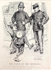 cartoon The Watch on the Bosphorus- Punch London 1922 Turkey Britain France