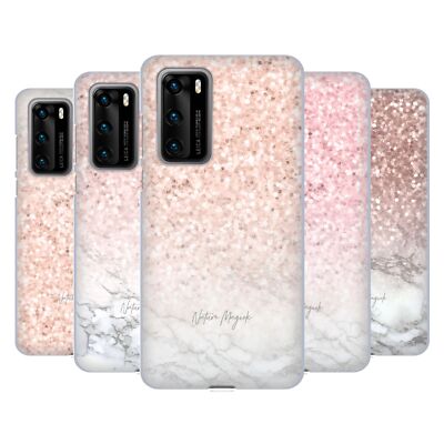 OFFICIAL NATURE MAGICK ROSE GOLD MARBLE GLITTER GEL CASE FOR HUAWEI PHONES 4