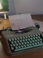 Original HERMES BABY 1957 Mint Green Typewriter w Case thumbnail