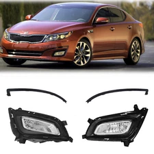 For Kia Optima 2014-2015 Front Bumper Fog Light w/Bezels Molding Trim Set LH&RH