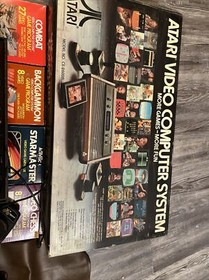 Vintage Atari CX-2600A Console Video Computer System W/ Box And Games