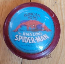 Rare Vintage Duncan The Amazing Spiderman Magic Motion Yoyo 1978 Red Clear 