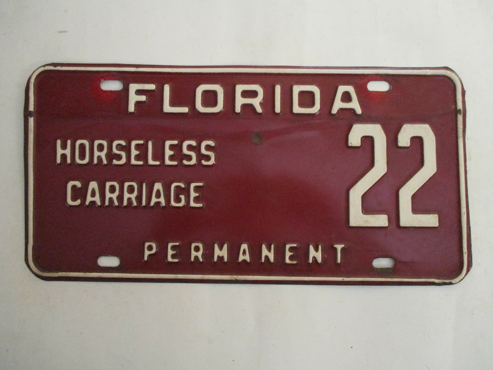 1962 Florida LOW NUMBER HORSELESS CARRIAGE License Plate Tag | eBay