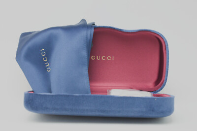 NEW GUCCI BLUE VELVET LARGE CASE EYEGLASSES SUNGLASSES CASE  display picture 2