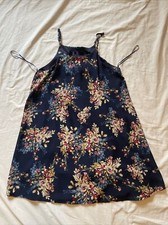 Francesca's Blue Rain A-Line Flowy Mini Dress Size S Floral
