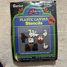 Vintage Darice Animal Country Cuties Kit # 2303 Plastic Canvas Stencils New