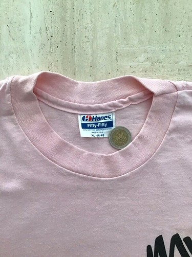 Vintage 80s Size XL Hanes Tshirt Statement Single Stitch Boxy - Foto 2 di 4