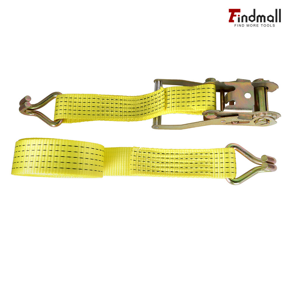 6-Pack 2" X 15' Ratchet Straps With J-Hooks - 5000 Lb Heavy Duty Tie Downs For Hauling