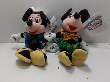 The Disney Store - 9" Mini Beanie Bag Plush - Tourist Mickey Hula Minnie