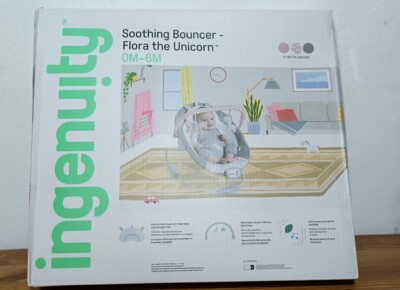 Ingenuity Babywippe Flora Vibration & 8 Melodien Spielbogen Kopfstütze Gebraucht
