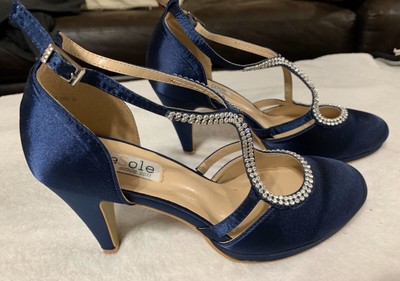 navy rhinestone shoes