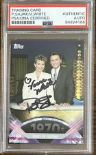 2011 TOPPS AMERICAN PIE WHEEL OF FORTUNE PAT SAJAK VANNA WHITE SIGNED PSA DNA