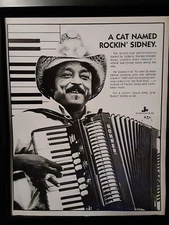 Rockin' Sidney Rare Original Promo Poster Ad Framed!