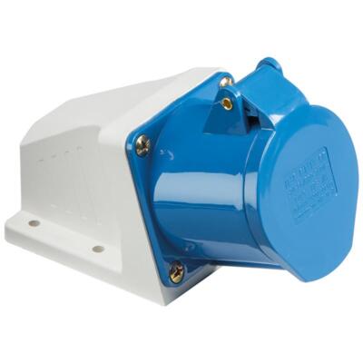16A 240V Winkel Aufputz Steckdose 2 P+E IP44 wetterfest Industrie, Camping