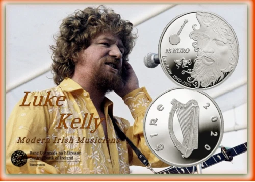 NUEVA moneda de plata Luke Kelly 2020 Irlanda 15 € como nueva FDC Foto 2 de 4