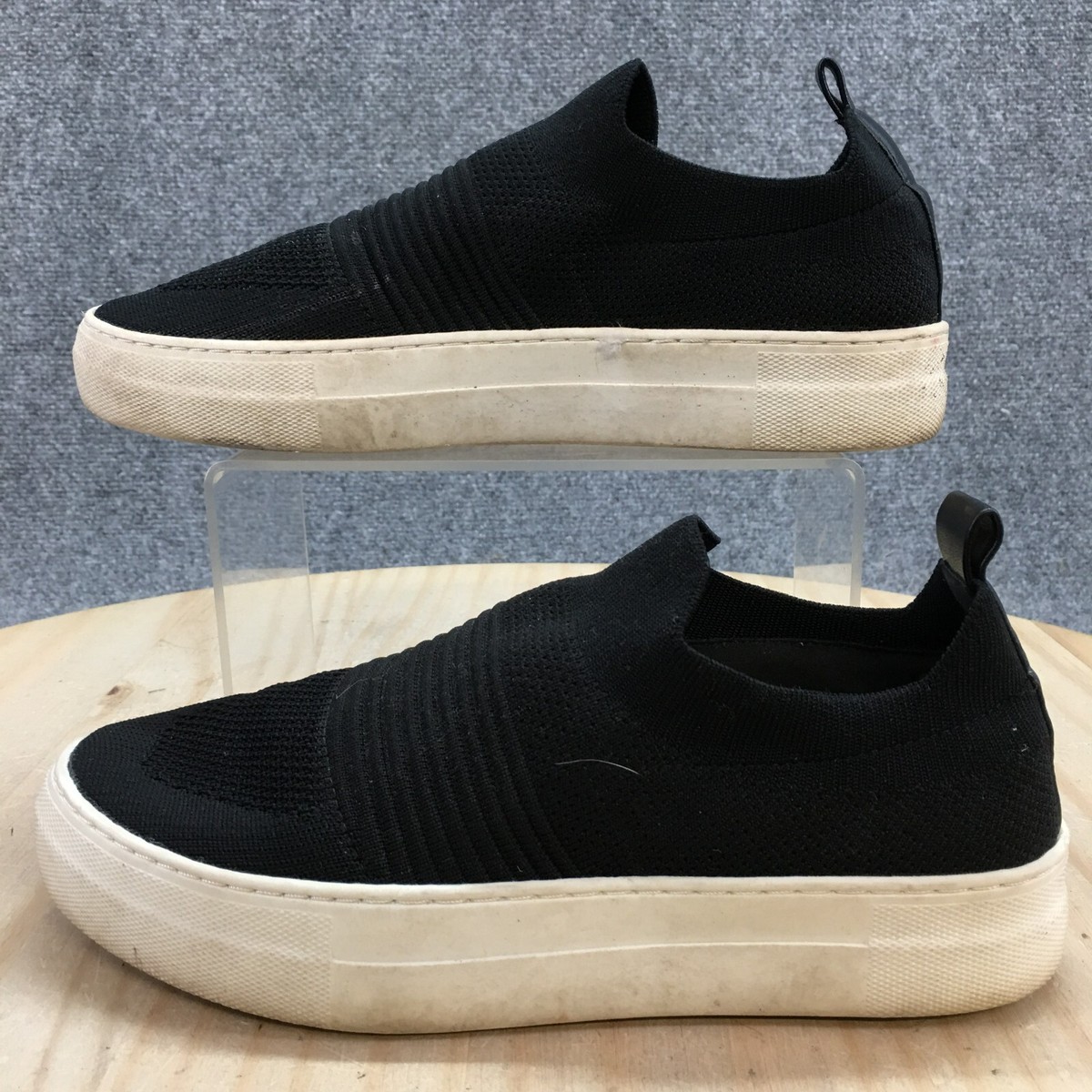 Madden Girl Shoes Womens M Buffi Platform Slip On Black Casual Knit Low