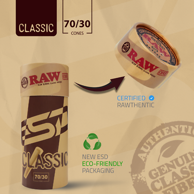 RAW ペーパー クラシック 70/30 ジョイント102パック！！ RAW Cones 70/30 Single Size Dogwalker | 102 Pack | eBay