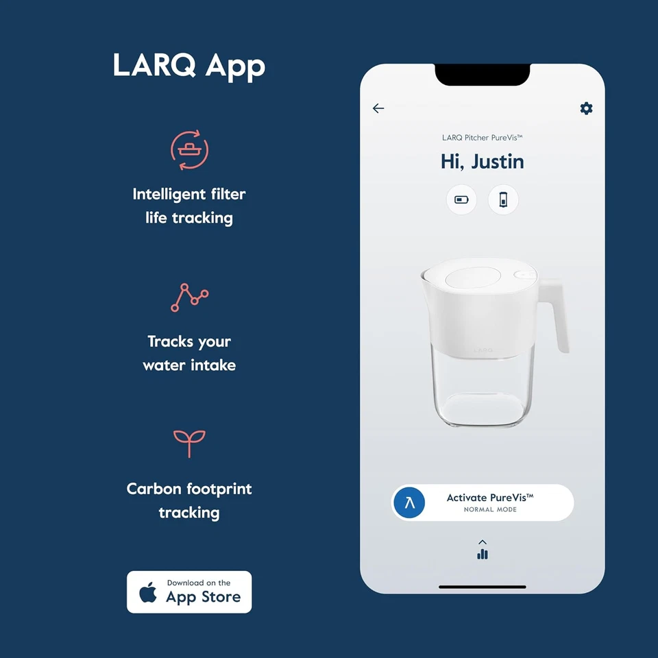 Pitcher Purevis 1.9L/ 8-Cup | Self-Cleaning UV Water Filter Pitcher for Tap and - Image 3 of 4