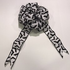 Halloween Handmade Wreath Bow 10" Holiday Home Decorations Bats Ribbon is NEW