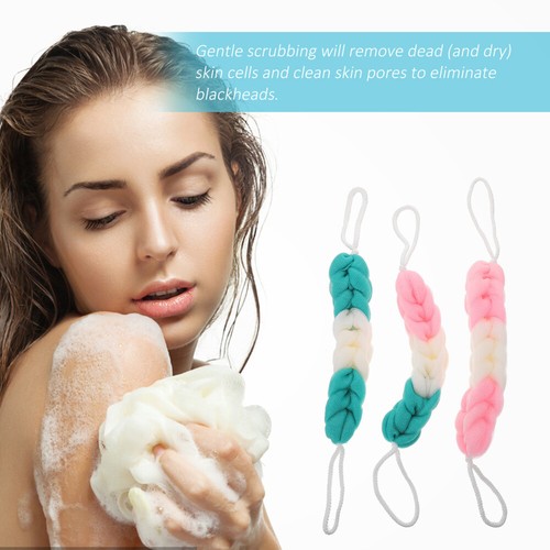 3 Pcs Loufa Puff Scrubber Bath Towel Man Body Loofah Exfoliating Back - Bild 12 von 12
