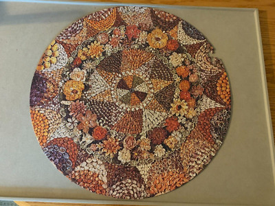 RARE Springbok Circular Jigsaw Puzzle Seashell Mosaic (1973) -One Piece Missing