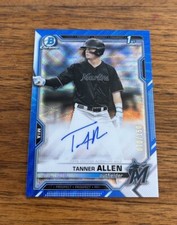 2021 Bowman Draft Tanner Allen Chrome Blue Refractor Auto /150 CDA-TA