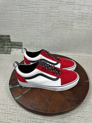 Vans Shoes Mens Size 8.5 Old Skool Red Black Suede Low Top Skateboard Sneaker
