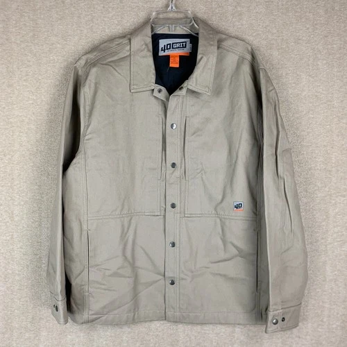 Duluth Trading Lined Shirt Jacket Mens XL Canvas Shacket Work Snap 40 Grit - product listing photo
