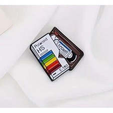 Polaroid HS E-180 VHS Cassette Tape Enamel Pin Retro Vintage Lapel Brooch Badge