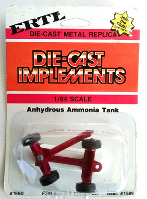 Ertl  1:64 Die-Cast Implements Anhydrous Ammonia Tank # 1550 Farm Red Trailer