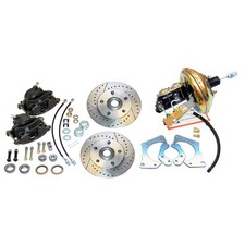 1967-68 Chevrolet Impala Front Power Disc Brake Conversion Kit Slotted Rotors