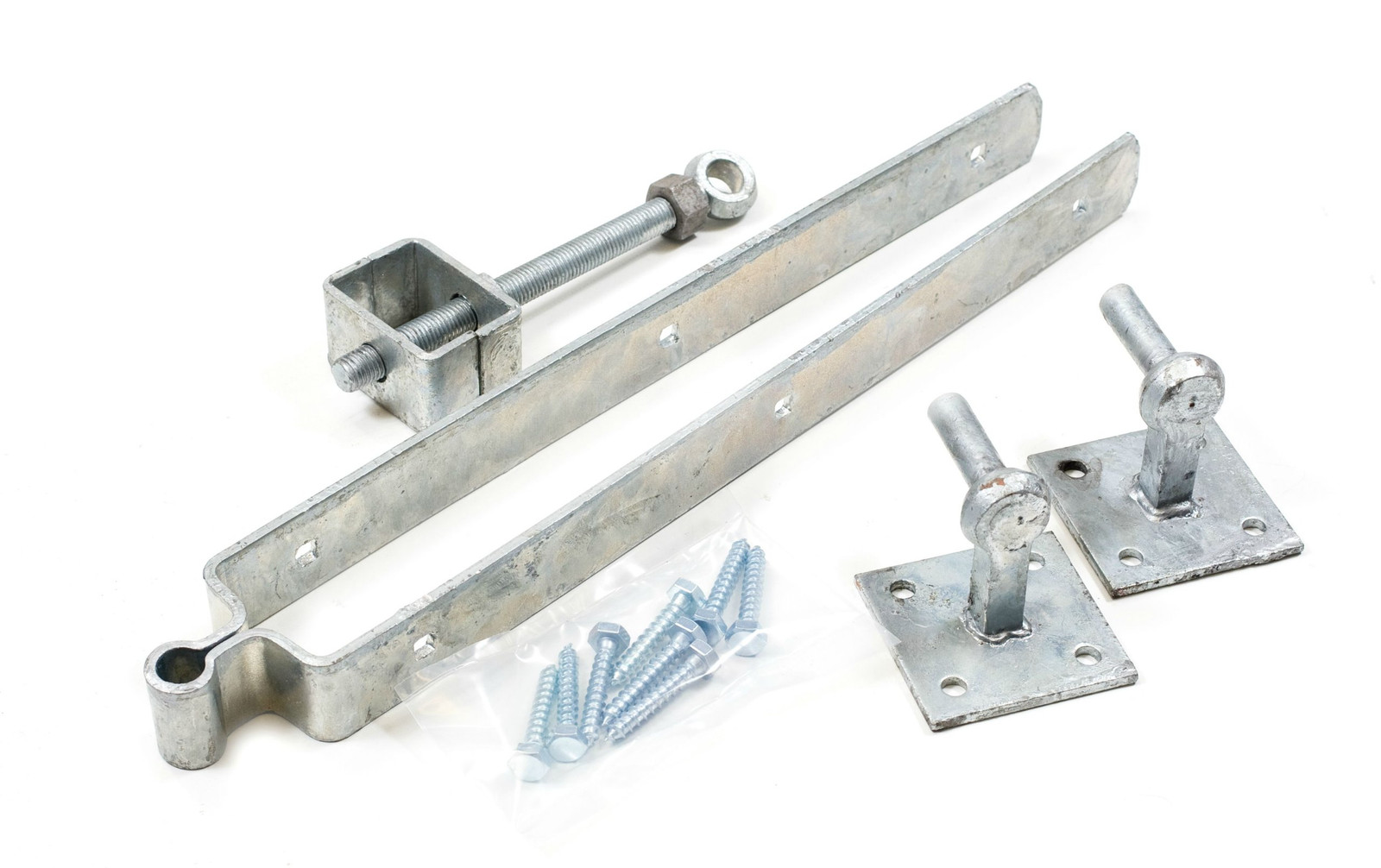 1st Fix South Galvanized 450mm (18"") Double Strap Field Gate Hinge Set with