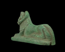 AuthenticAncient Egyptian Recumbent Lion Statue – Rare Stone ArtifactFigure BC