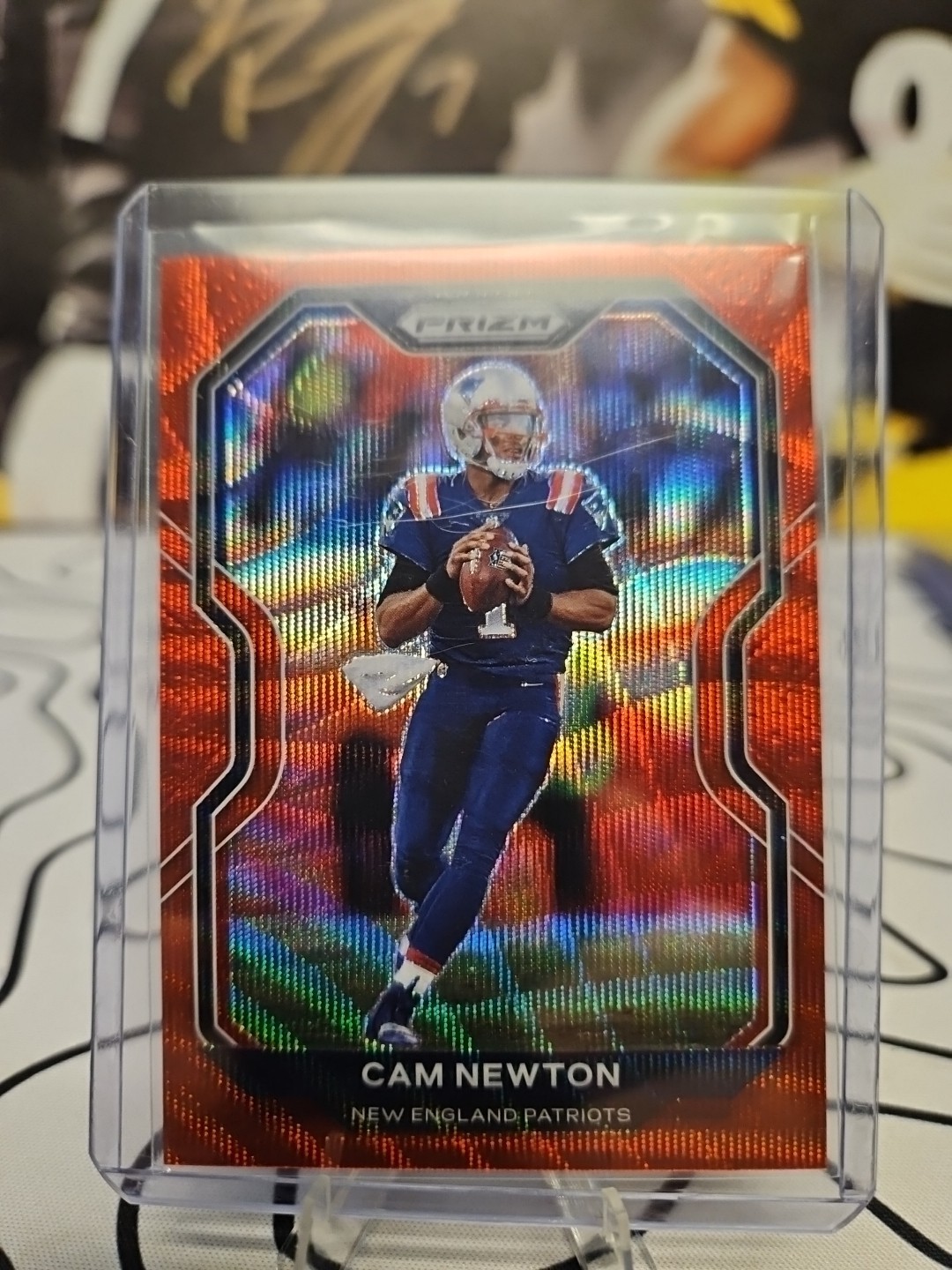 2020 Panini Prizm - Cam Newton #19 Red Wave Prizm /149