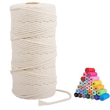 Macrame Cord,3Mm X109 Yards 100 Natural Macrame Cords Colored Cotton