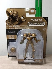 *FREE SHIP* 4" SAMUS Gold Trophy Series Metroid World of Nintendo Jakks
