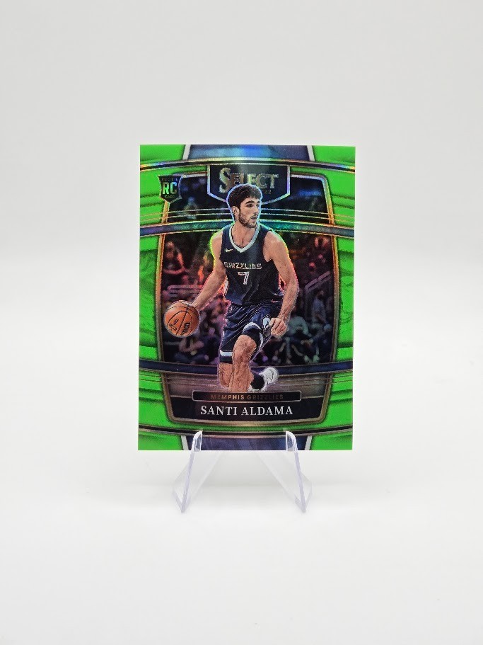 Santi Aldama 2021-22 Panini Select RC Neon Green SP /75 #64 Grizzlies
