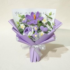 Handarbeit Garn Blumengesteck Unikat Geschenk gewebt Blumengesteck