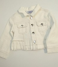 NWT Mayoral Baby Denim Jacket 9mo Ivory Gold Buttons