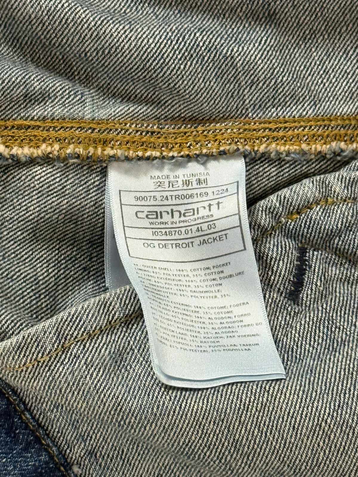 CARHARTT WIP OG DETROIT JACKET BLUE DARK USED WASH L NWT thumbnail 14