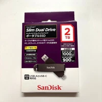 SanDisk Slim Dual Drive 2TB USB 3.2 Gen 2 Portable SSD USB-A USB-C Unopened